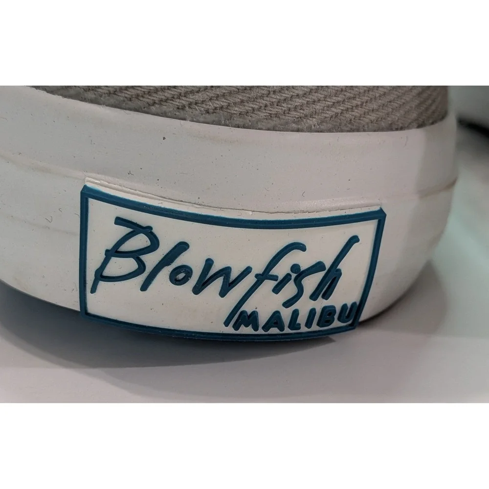 Blowfish Malibu Canvas Sneakers Womens 9 Gray Excellent Distressed Slip On